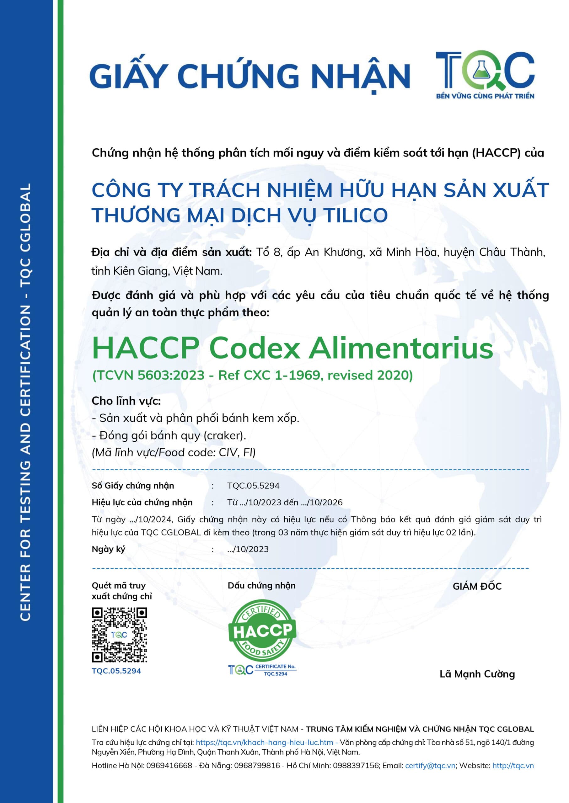 HACCP Codex — TCVN 5603:2023